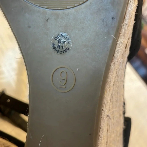 A.N.A. Black Wedge Espadrille Open Toe Sandals - Picture 8 of 13